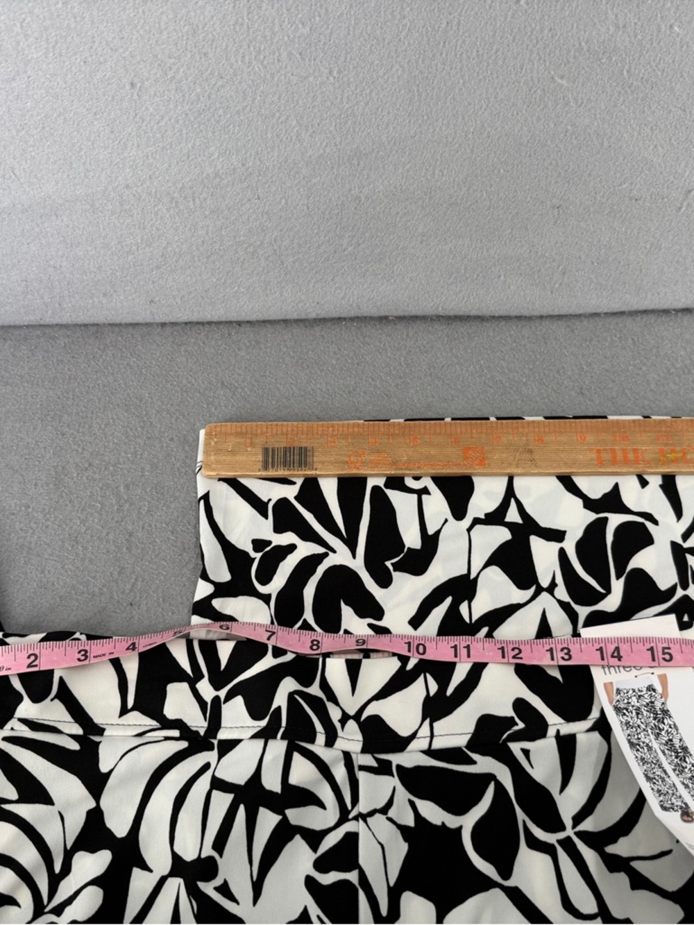 Three Dots Pants Womens L Black White Print Palazzo Resortwear Boho Comfy NWT - Picture 8 of 13